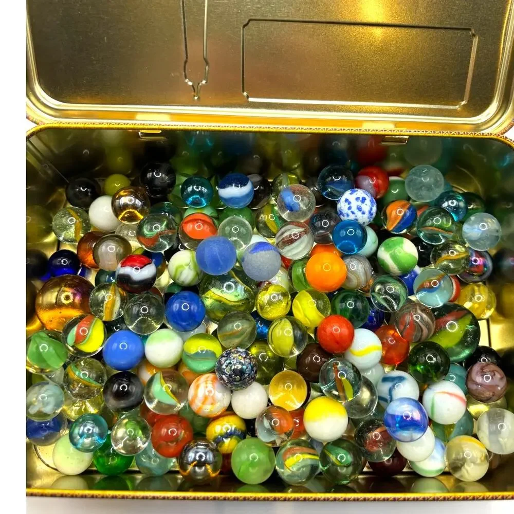1.88 lbs Vintage Marbles with Possible Uranium, Akro, Vitro, Jabo